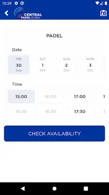 Central padel Dubai android App screenshot 0